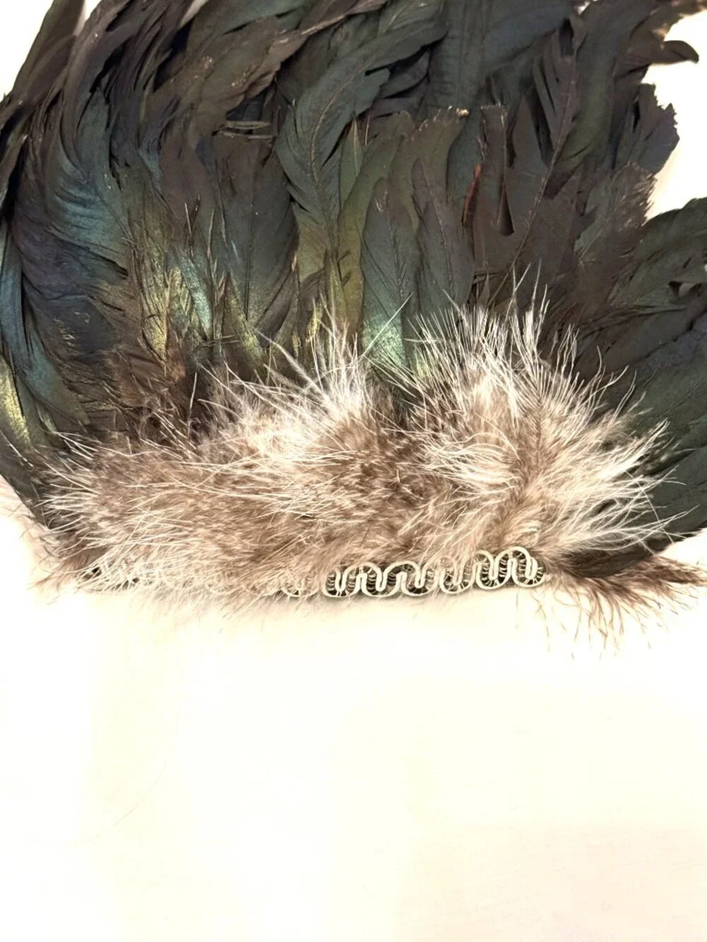 Rooster Coque Feathers Hat Pin Piece Costume Mardi Gras Carnivale Cosplay